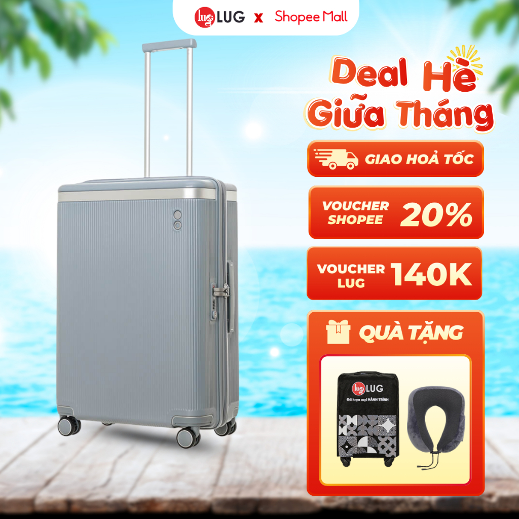 [VALI CAO CẤP] Vali Du Lịch LUG Echolac PC142Y S20/S24/S28 Nhựa PC Chịu Lực Va Đập Tốt, Khóa TSA An 