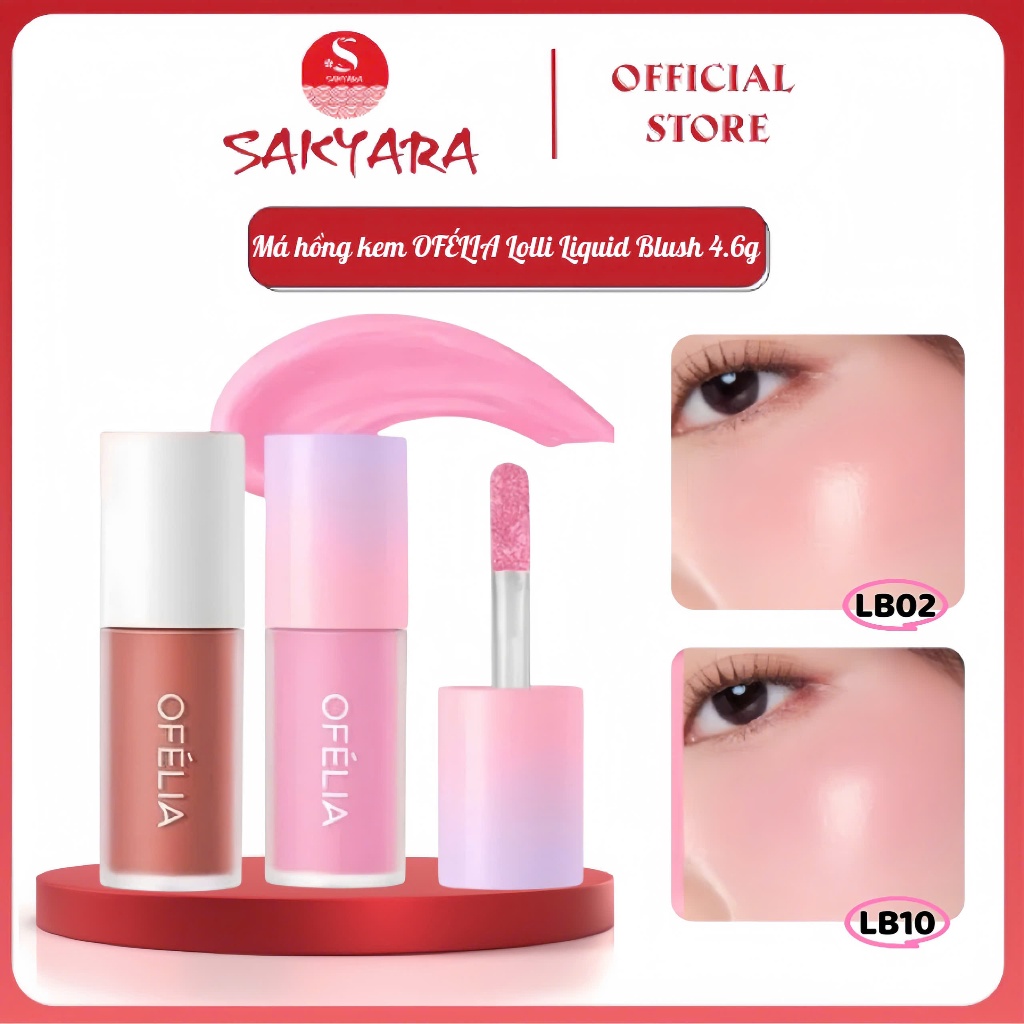 Má Hồng Kem OFELIA Lolli Liquid Blush Kem Má Ofelia Hồng Xinh Xắn 4.6g