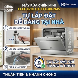 EFC3862MS - New 20216 | Máy Rửa Chén Mini Electrolux EFC3862MS/ESF6010BW, rửa được 8 bộ, bảo hành 2 năm