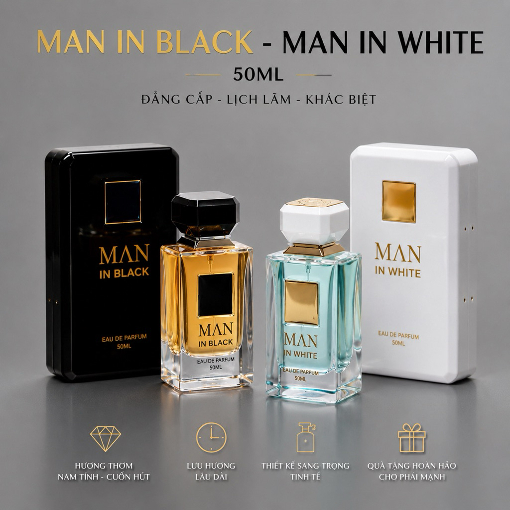 Nước Hoa Nam Man In Black 50ml - Man In White 50ml