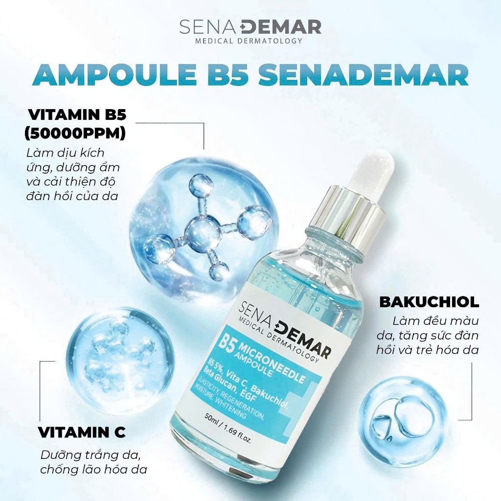 (100ml) Serum SENA DEMAR B5 MICRONEEDLE Ampoule 100ml cấp ẩm dưỡng trắng phục hồi căng bóng_serum b5