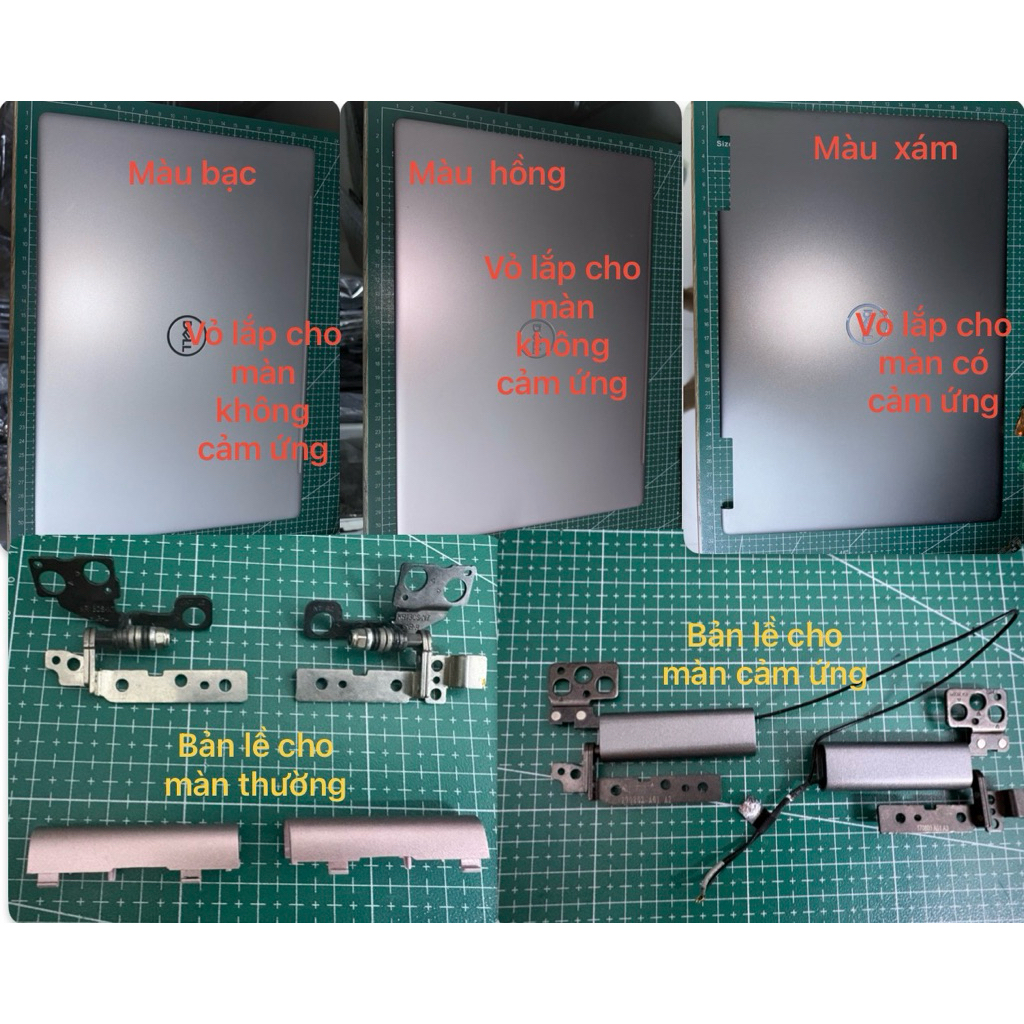 Vỏ Laptop  Inspiron 13 7370 7373 N7370 N7373 - 0GTGW1 0HF3P7 - Bản lề màn hình - tai che bản lề