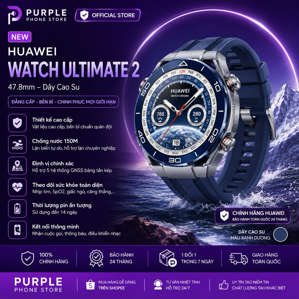 Huawei Watch Ultimate 2 47.8mm dây cao su