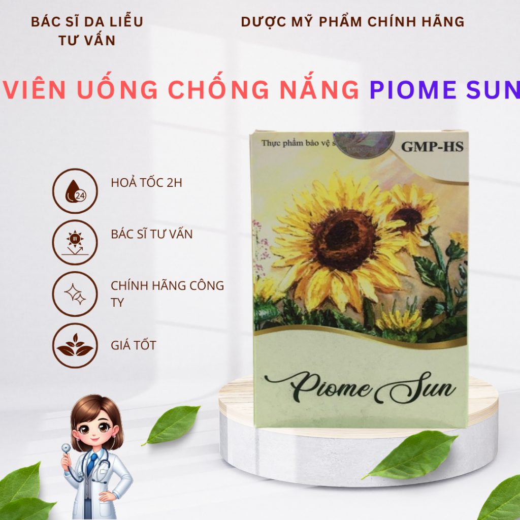 VIÊN UỐNG CHỐNG NẮNG PIOME SUN - 60 Viên