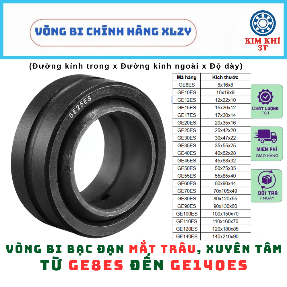 Vòng bi bạc đạn mắt trâu xuyên tâm GE30ES GE35ES GE40ES GE45ES GE50ES GE55ES GE60ES - Chính hãng