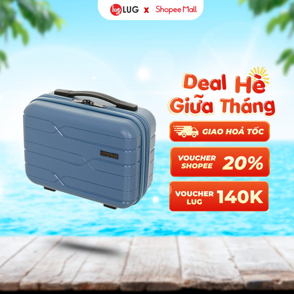 Vali du lịch LUG Lusetti LS802 Size 12 Nhựa PP Chống Bể Vỡ, Dây Kéo Êm Ái Mượt Mà (Màu Ngẫu Nhiên)