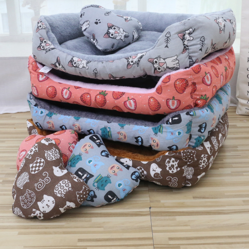 [Sale 50%, 60x45]  (Ảnh thật) Đệm cho chó mèo Kèm gối trái tim cao cấp, Ổ cho thú cưng dày dặn mẫu m