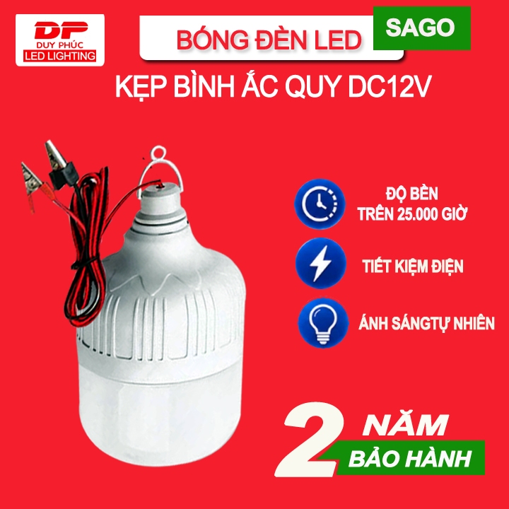 Bóng đèn led 12v kẹp bình ắc quy 20w - 30w – 40w loại tốt – kẹp lớn – bảo hành 2 năm đổi mới