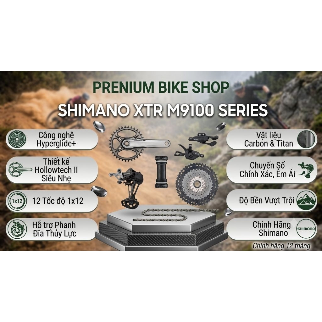 Group Shimano M9100  4 món - tặng kèm BB mt801