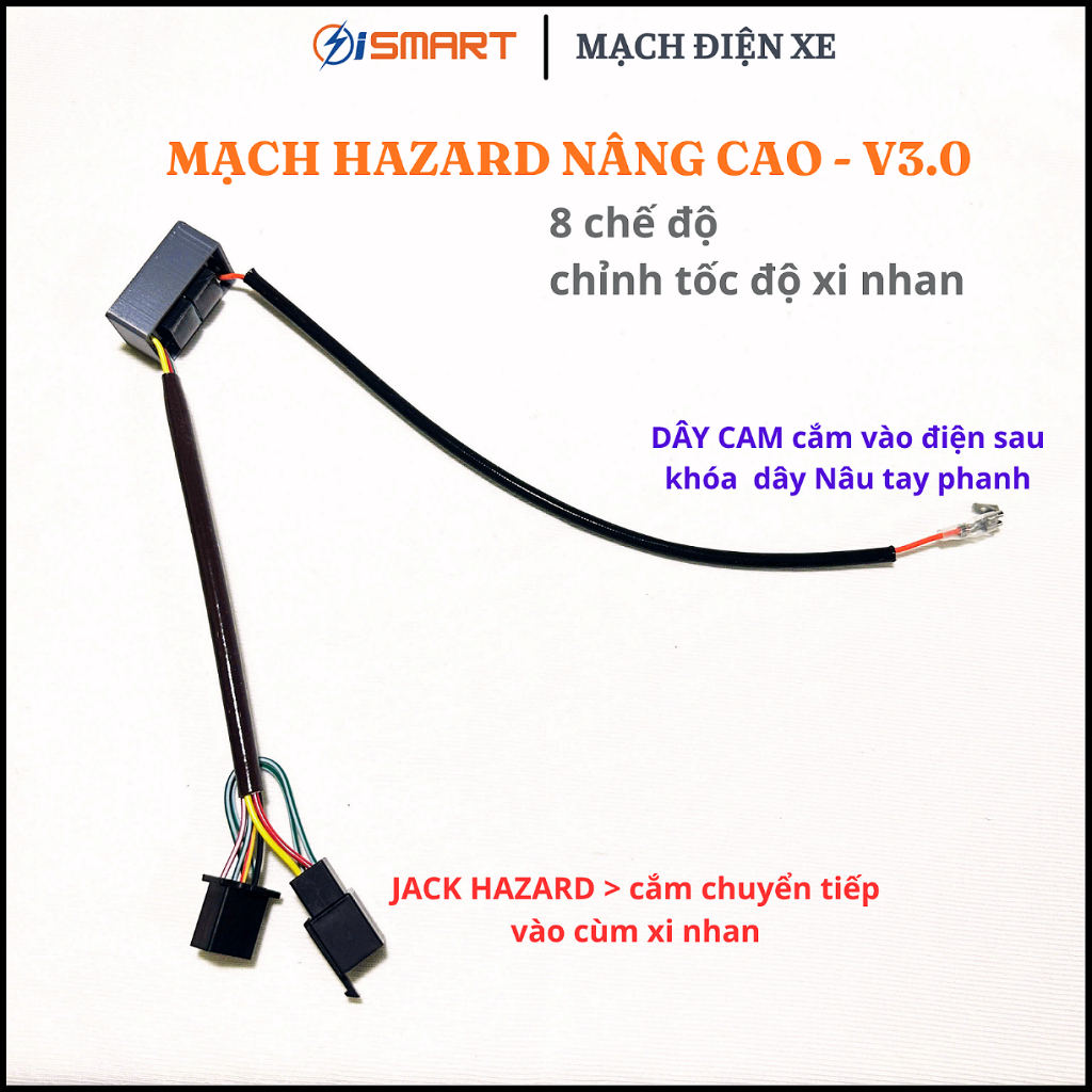 TV10 - MẠCH HAZARD V3.0, Mạch XI NHAN đèn ưu tiên, Mạch HAZARD NÂNG CAO V3.0, dùng cho xe máy
