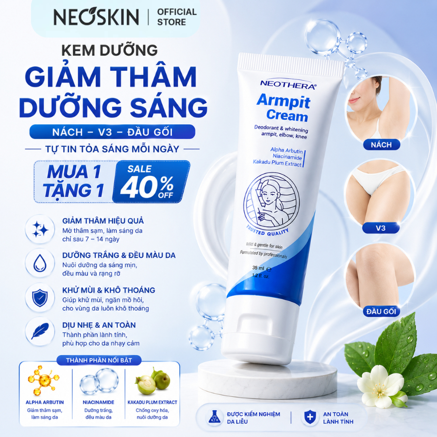 Kem Hỗ Trợ Giảm Thâm Armpit Cream Dưỡng Sáng Vùng Da Nách Sạm Màu NEOTHERA Tuýp 35gr