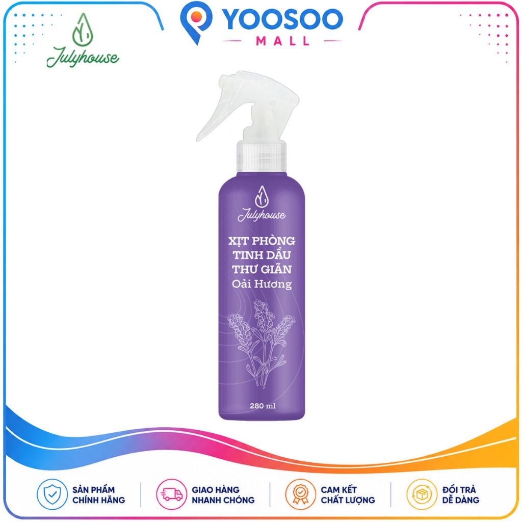 Xịt phòng ngủ tinh dầu Oải Hương Julyhouse 280ml làm thơm cấp tốc không gian - YOOSOO MALL