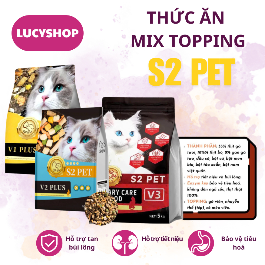 Hạt S2 Pet V1, V2, V3 hạt siêu topping cho mọi lứa tuổi 1kg