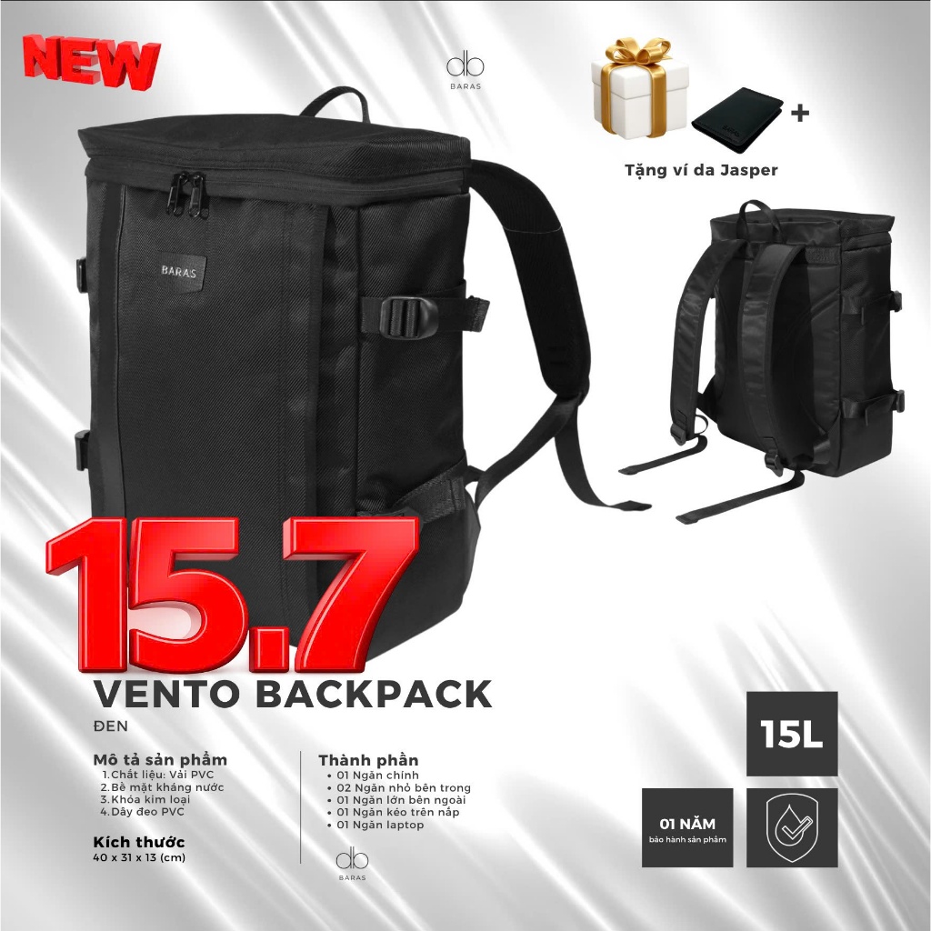 Balo nam - Vento backpack - BARAS VIETNAM - Túi đeo chéo thời trang
