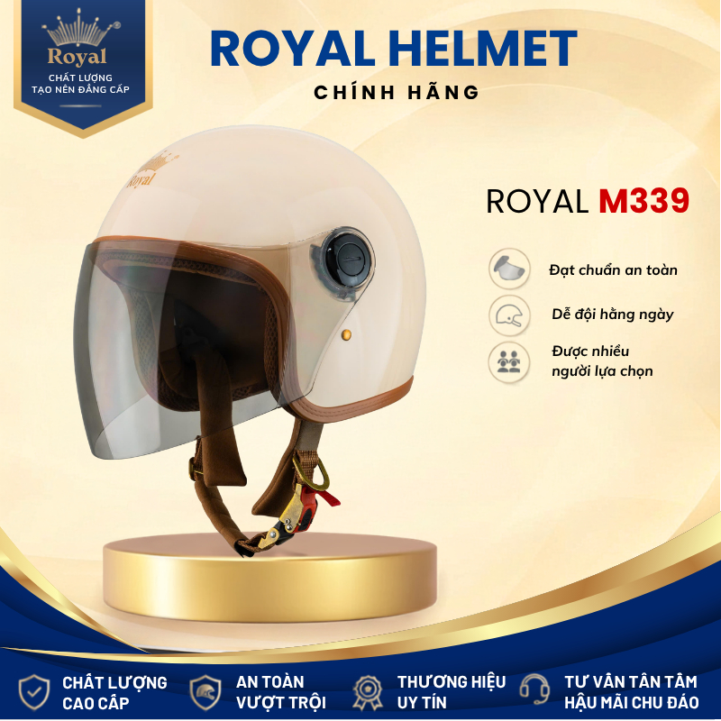 Mũ Bảo Hiểm Royal Chính Hãng M339 Kính Dài Che Full Mặt Nam Nữ  Bảo Hành 12 Tháng