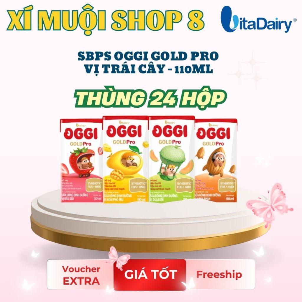 SUDD Oggi Gold Pro vị trái cây 110ml - ( thùng 24 hộp ) - Vitadairy - Hàng chính hãng