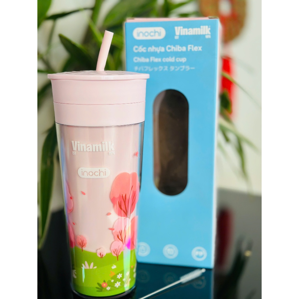 Ly Nhựa Chiba Flex Inochi 650ml - Ly nhựa có ống hút 650ml Inochi