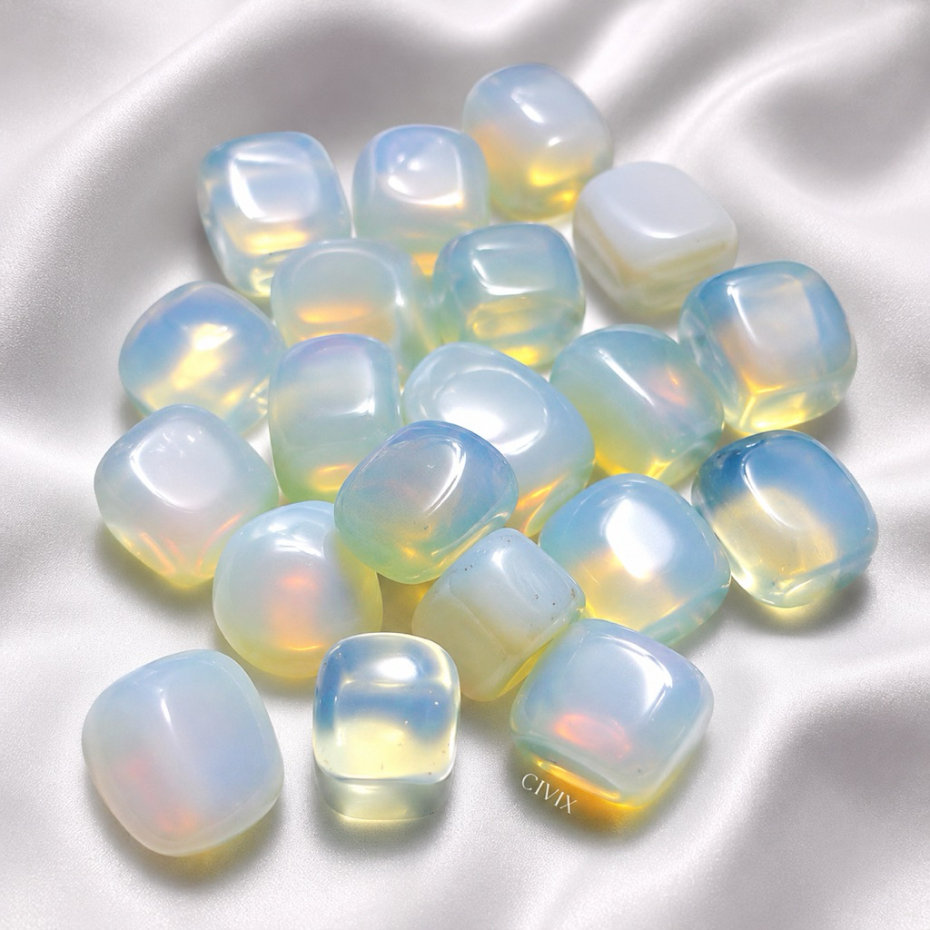 Đá Opalite Tumble Mài Bóng - Thủy Tinh Phong Thủy Thiền Định, Cân Bằng Năng Lượng
