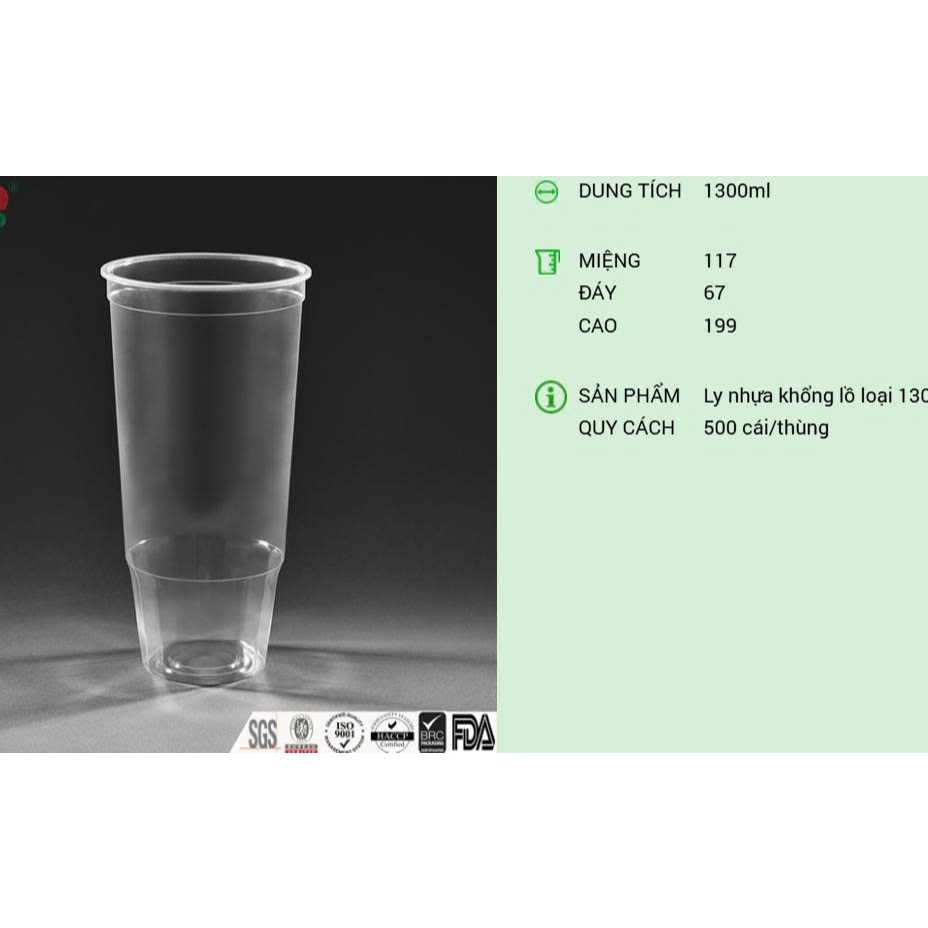25 Ly Nhựa PP 1.3 Lít Chính Hãng UKP Ly nước mía, Ly trà tắc, Ly Khổng Lồ