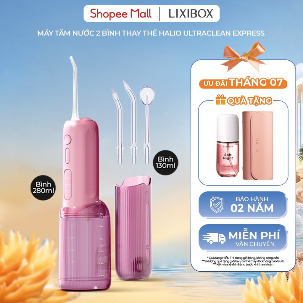 [SPLIVE] Máy Tăm Nước 2 Bình Thay Thế Halio Ultraclean Express Hydro Floss - Kèm Túi Da