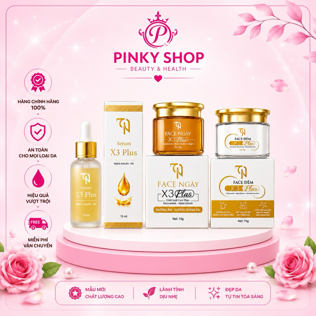 Bộ 3 sản phẩm SERUM Collagen X3 + KEM FACE Collagen  X3 + CHỐNG NẮNG X3 MỸ PHẨM ĐÔNG ANH
