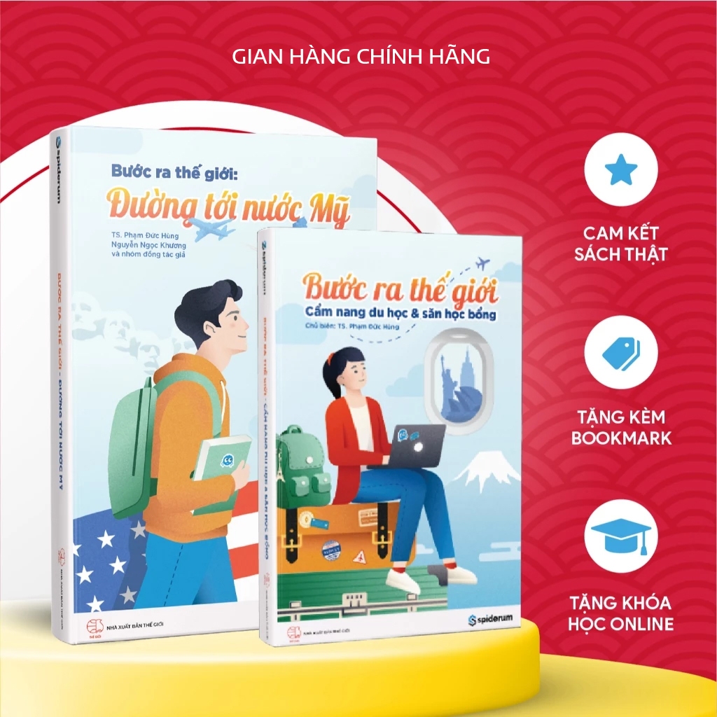 Sách - Combo Bước Ra Thế Giới: Cẩm Nang Du Học Và Săn Học Bổng và Đường Tới Nước Mỹ -  TS. Phạm Đức 