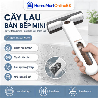 HomeMartOnline68 | Cây Lau Bàn Bếp Tự Vắt Thông Minh Mini 25cm, Bọt Biển Siêu Thấm Hút, Lau Bếp Lau Kính Lau Bồn Rửa Đa