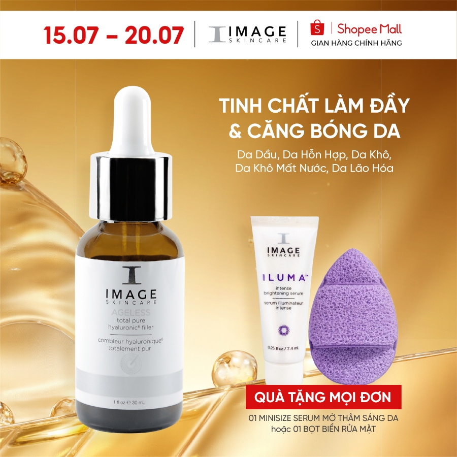 Serum HA IMAGE Skincare cấp nước & dưỡng ẩm cho da AGELESS Total Pure Hyaluronic 6 Filler 30ml