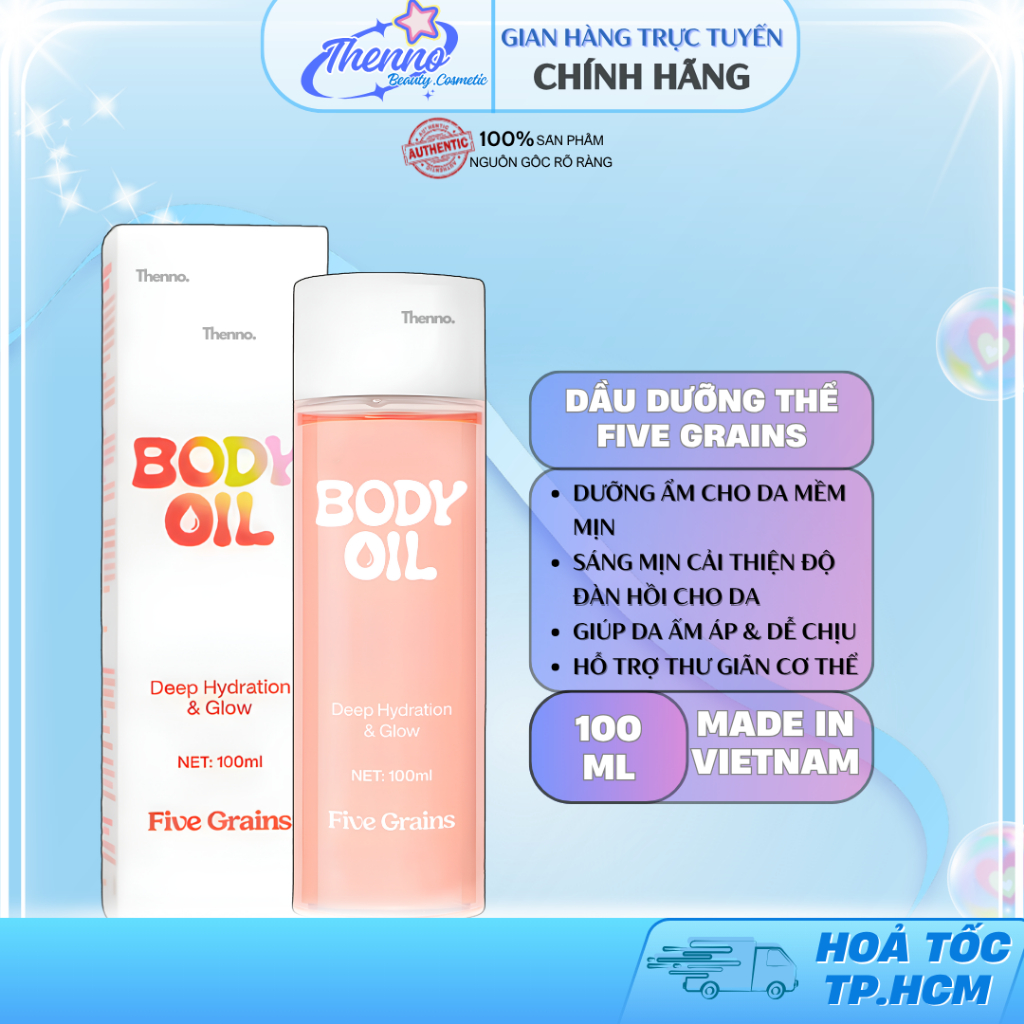 Dầu Dưỡng Thể Dưỡng Ẩm, Tăng Cường Dưỡng Sáng Da Five Grains Body Oil 100ml