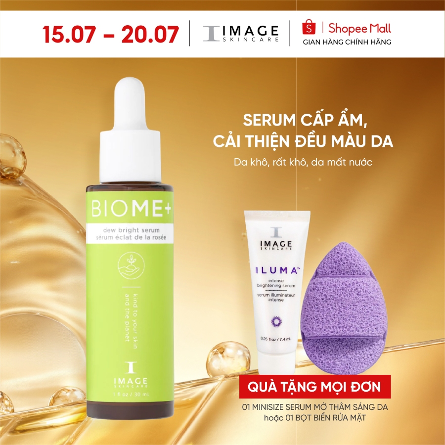 Serum Image Skincare  cấp ẩm, cải thiện đều màu da IMAGE BIOME+ Dew Bright Serum 30ml