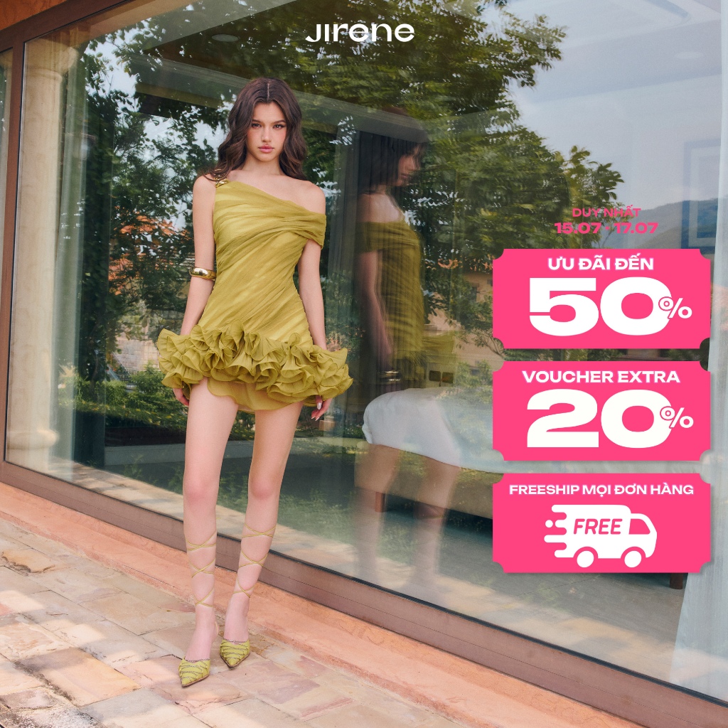 JIRENE - Đầm nữ thiết kế trễ vai bồng bềnh SUMMA DRESS
