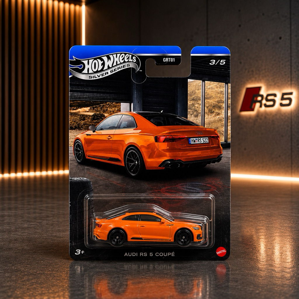 🔥 Hot Wheels Silver Series Audi RS5 Coupe 1:64 Xe Mô Hình Kim Loại Chính Hãng Sưu Tầm