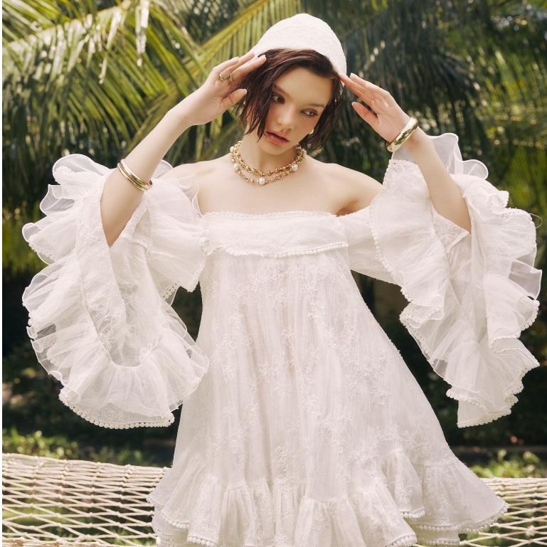 [ Pre -order ] -JIRENE - Đầm nữ dài tay nữ tính trễ vai ZAREL DRESS
