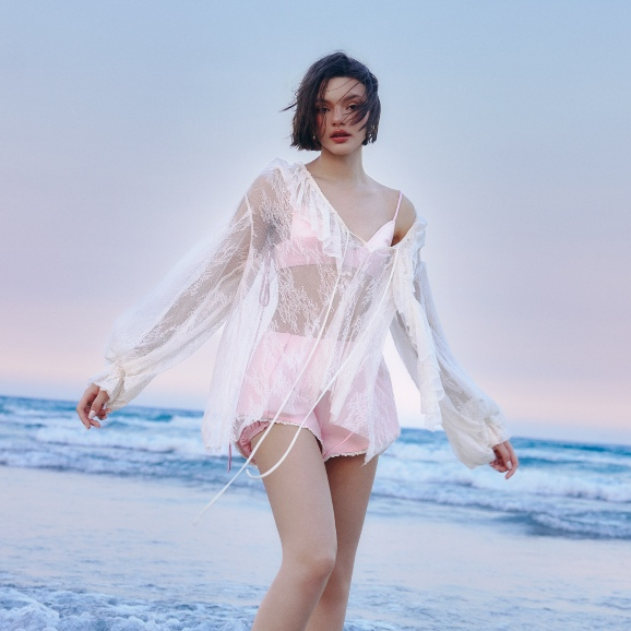 [ Pre -order ] - JIRENE - Set áo dài tay ren & quần shorts TIDEL SET
