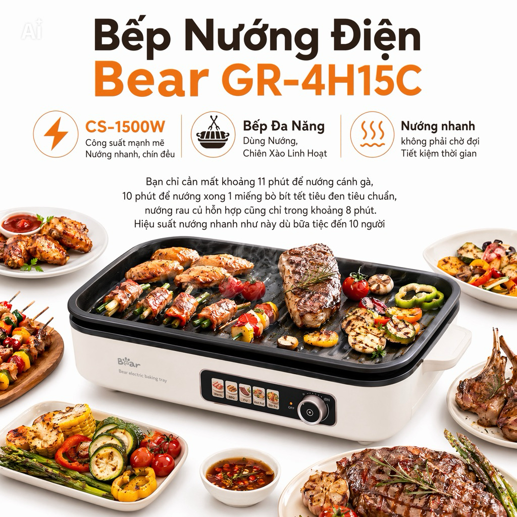 Bếp Nướng Điện Bear GR-4H15C