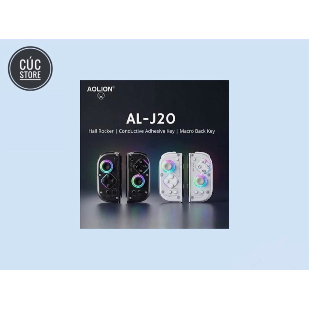 Tay cầm chơi game Aolion J20, Aolion J20 Joycons trang bị phím cơ, Hall Effect, Gyro, LED RGB