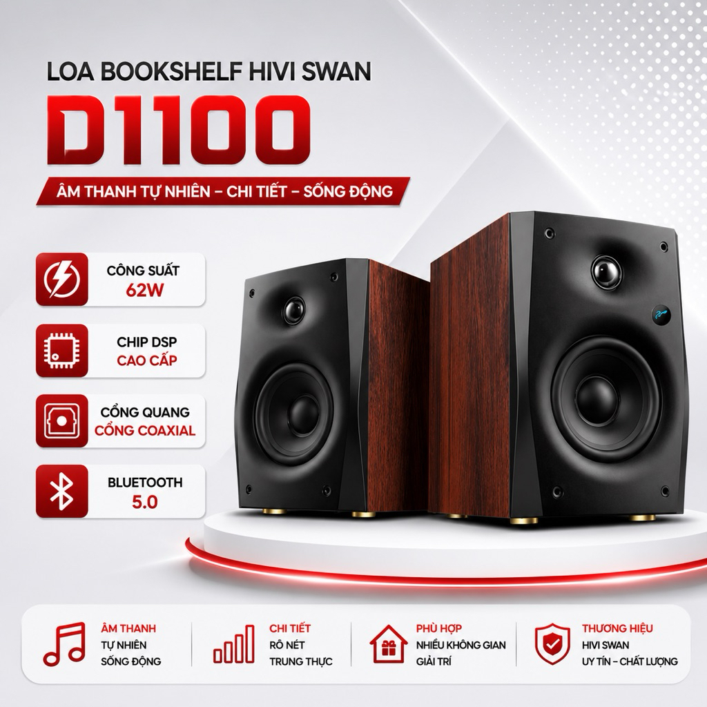 Loa HIVI SWAN D1100 | Loa Bluetooth V5.0 | Bản quốc tế | cs 60w | Loa đa dụng