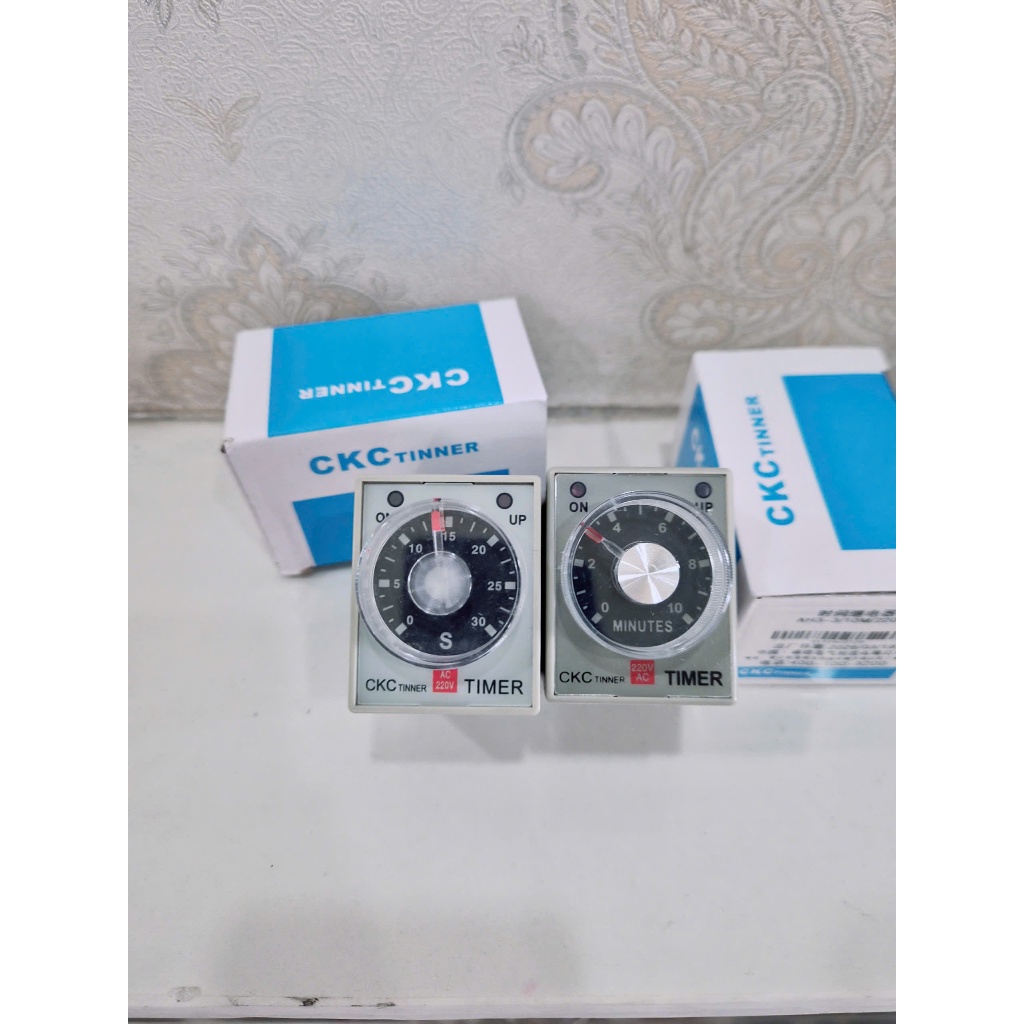 Rơ Le Thời Gian AH3-3 6S 10S 30S 60S 10M 30M 60M Timer hẹn giờ, chu kỳ 1 Tức Thời 1 Trễ Điện áp 220V