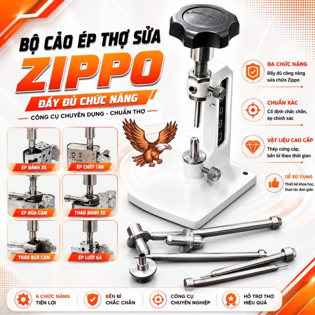 [Phụ kiện Zippo] Bộ cảo sửa bật lửa Zippo full 6 chức năng