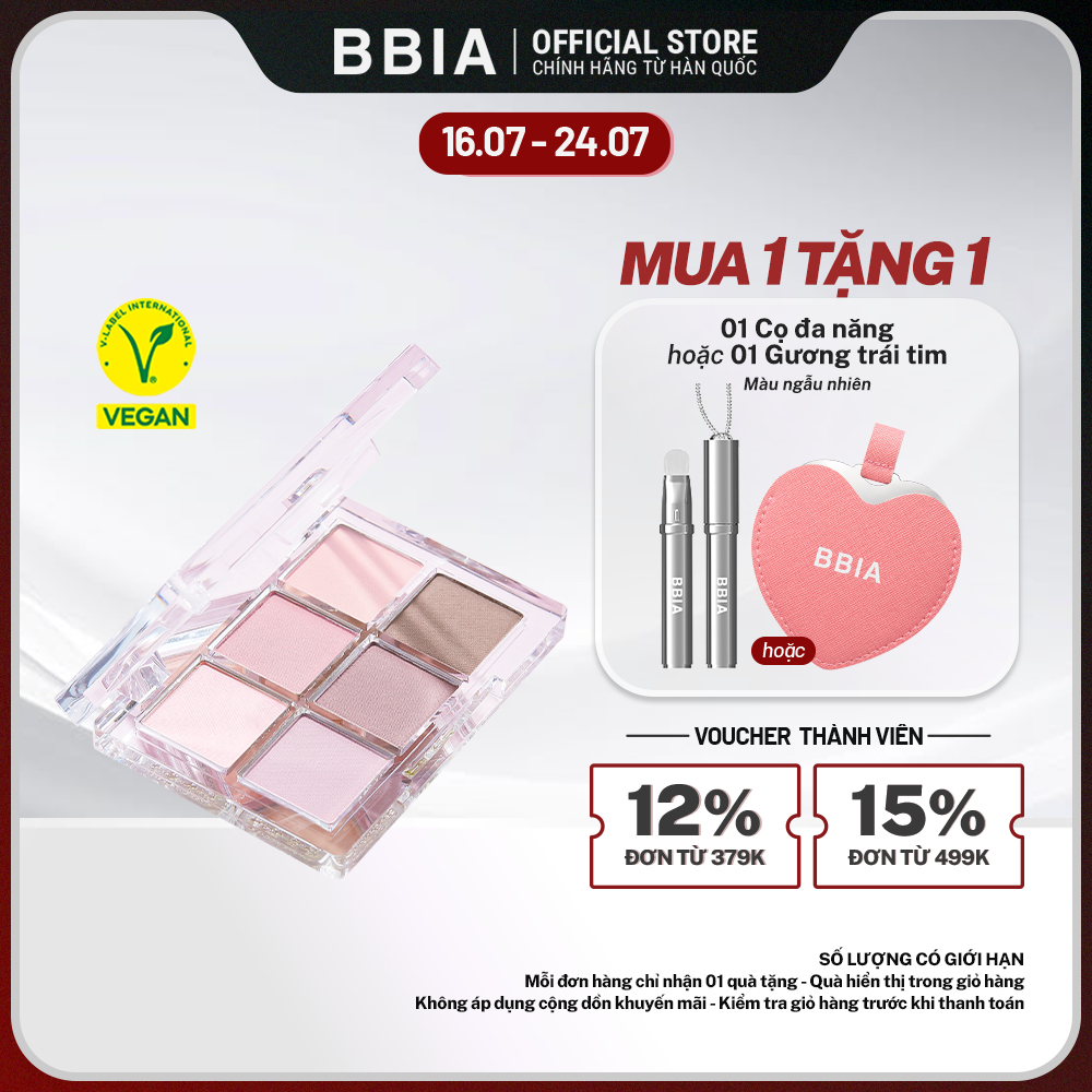 [BÁN CHẠY] Bảng Phấn Mắt 6 ô dễ tán và bám màu tốt BBIA Ready To Wear Eye Palette 5g | BigBuy360 - bigbuy360.vn