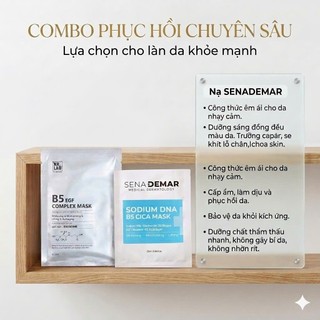 (mix nạ)Combo 20 nạ sena demar sodium DNA b5 CICA mask 25ml +nạ kr.lab b5 EGF complex dưỡng trắng da_senademar krlab