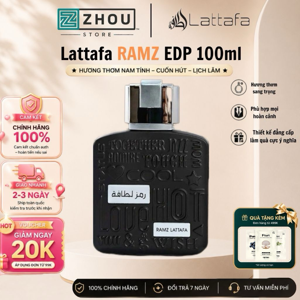 Nước hoa nam Lattafa RAMZ SILVER EDP 100ml