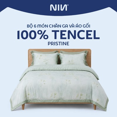 [LỤA TENCEL SIÊU MÁT LẠNH] Bộ 6 món chăn ga gối Tencel Pristine nhiều size 100% tencel chính hãng