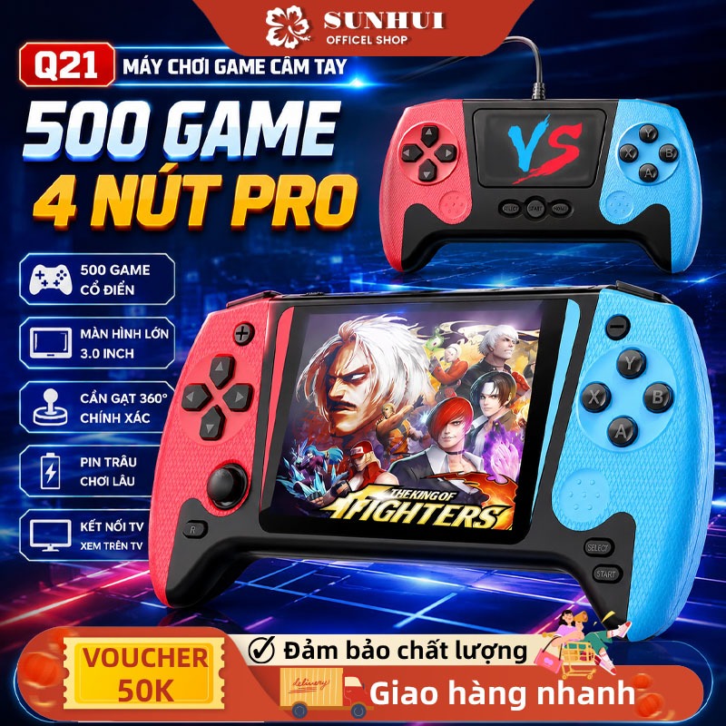 【Giao 24h】Máy chơi game cầm tay Q21, kiểu dáng cổ điển, 500 trò chơi trong một, màn hình HD 3.5 inch