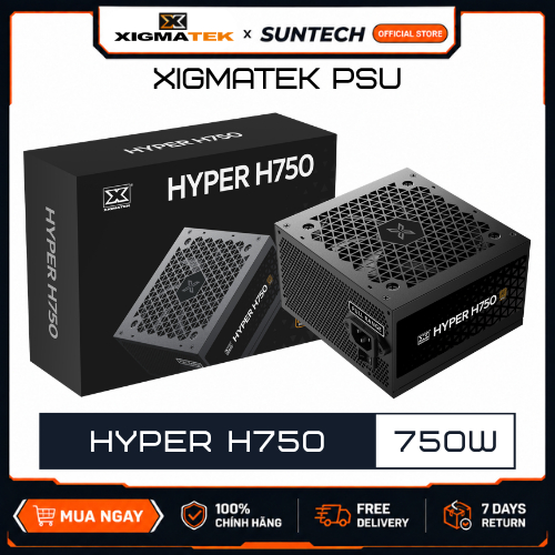 Nguồn Máy Tính Xigmatek Hyper H750 700W 80 Plus Bronze Hệ Thống Cáp Dẹt Đen Quạt Ultra Silent 12cm C