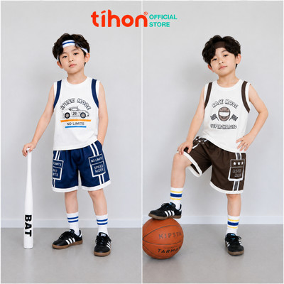Set bộ bé gái TIHON cao cấp thiết kế thể thao năng động, chất cotton thấm hút mồ hôi SET0744269