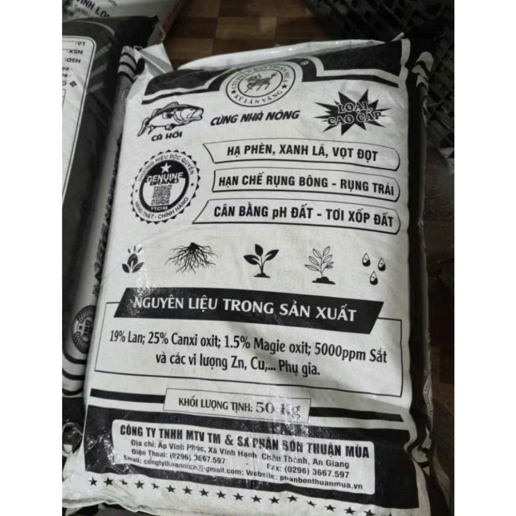 Lân đen Humic viên - Thuận Mùa (bao 50kg)