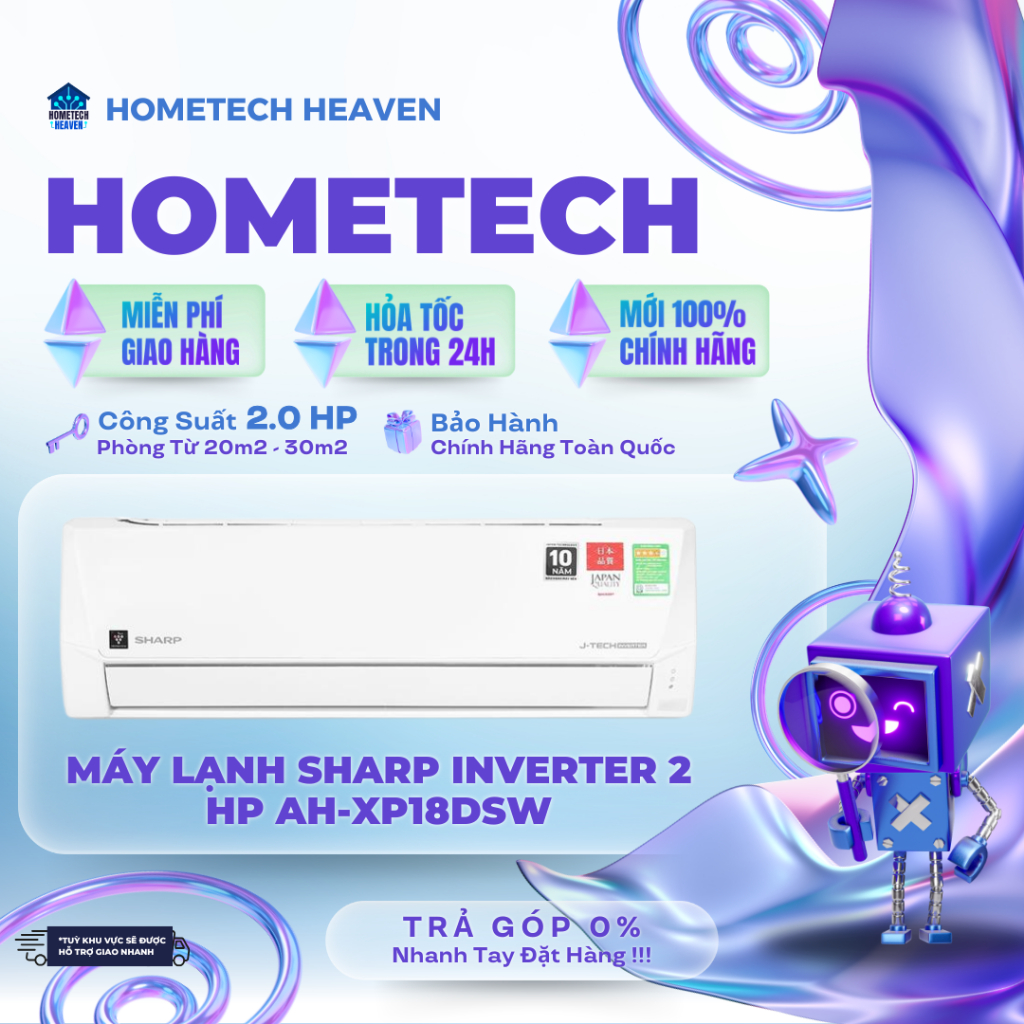 AH-XP18DSW [GIAO HCM] Máy lạnh Sharp Inverter 2 HP AH-XP18DSW - CHÍNH HÃNG