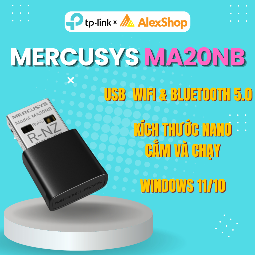 [AC650]Mercusys MA20NB USB Wi-Fi Bluetooth Nano AC650