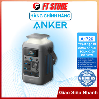 Trạm sạc di động Anker SOLIX C300 DC - A1726 90.000mAh 288Wh 300W, PD 3.1 dùng cho cắm trại, du lịch